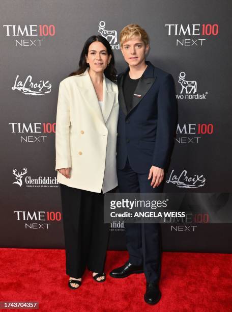 Comedian Abbi Jacobson and Canadian comedian Mae Martin attend the TIME 100 Next Gala in New York City on October 24, 2023. TIME's annual TIME100...