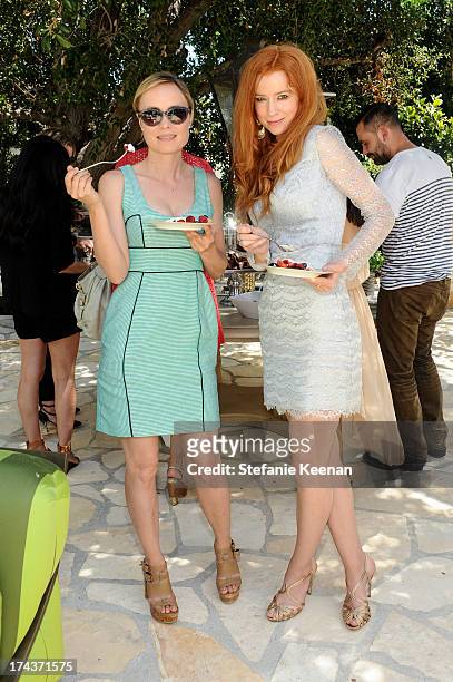 Radha Mitchell and Odessa Rae attend Lorena Sarbu Resort 2014 Luncheon at on July 24, 2013 in Beverly Hills, California.