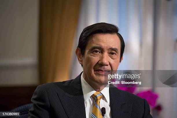 Ma Ying-jeou, Taiwan's president, pauses during an interview in the presidential palace in Taipei, Taiwan, on Thursday, July 25, 2013. Ma ruled out...