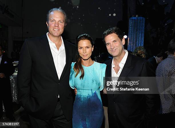 Actors Adam Baldwin, Rhona Mitra and Michael Wright, President, Head of Programming TNT, TBS & TCM attend TNT 25TH Anniversary Party during Turner...