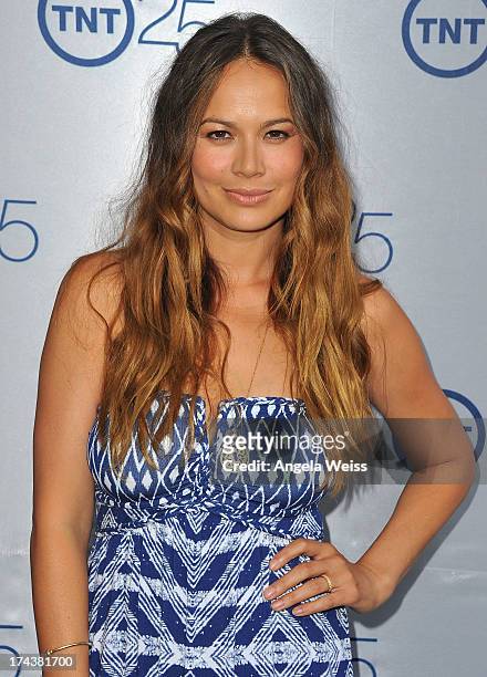 Actress Moon Bloodgood attends TNT 25th Anniversary Party at The Beverly Hilton Hotel on July 24, 2013 in Beverly Hills, California.
