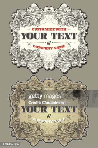 Scrollwork Label for customized text Scrollwork Label for customized text