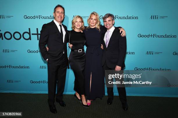 Jerry Seinfeld, Jessica Seinfeld, Ali Wentworth and George Stephanopoulos attend the 2023 Good+Foundation “A Very Good+ Night of Comedy” Benefit at...