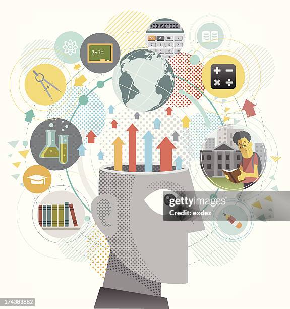 education idea - science nerd stock illustrations