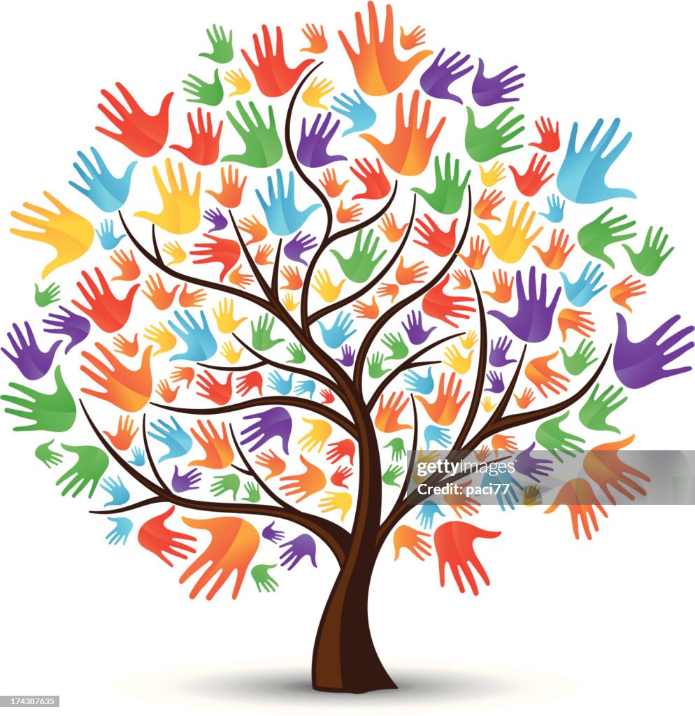 Tree Hands Coloured High-Res Vector Graphic - Getty Images