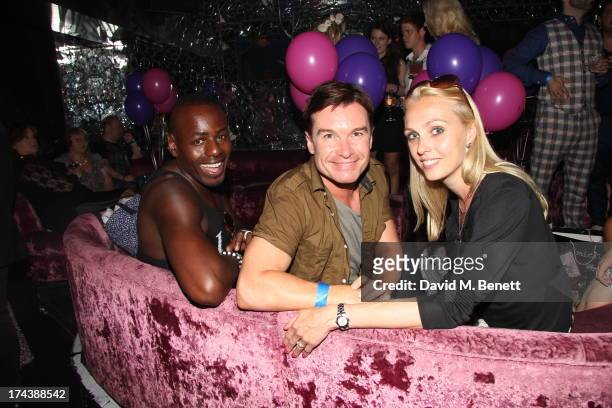Ben Ofoedu,Greg Burns, Camilla Dallerup attend an after party at the Freedom Bar, Wardour street following the press night performance of 'Wag The...