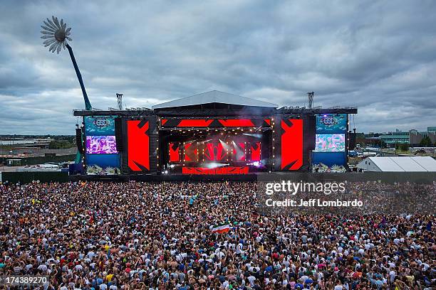 General view of the Electric Daisy Carnival: London 2013 at Queen Elizabeth Olympic Park on July 20, 2013 in London, England.