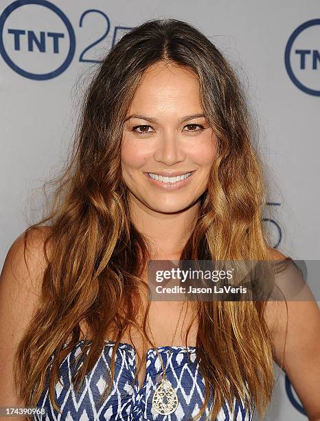 Actress Moon Bloodgood attends TNT's 25th anniversary party at The Beverly Hilton Hotel on July 24, 2013 in Beverly Hills, California.
