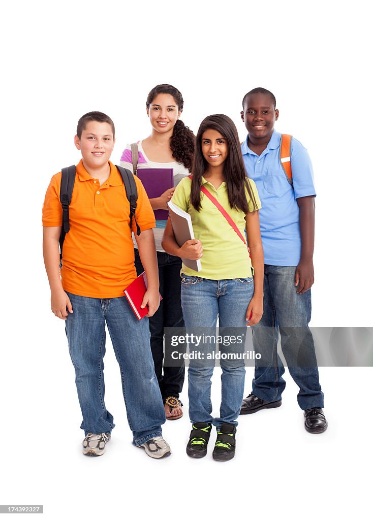 Grupo de estudiantes adolescentes