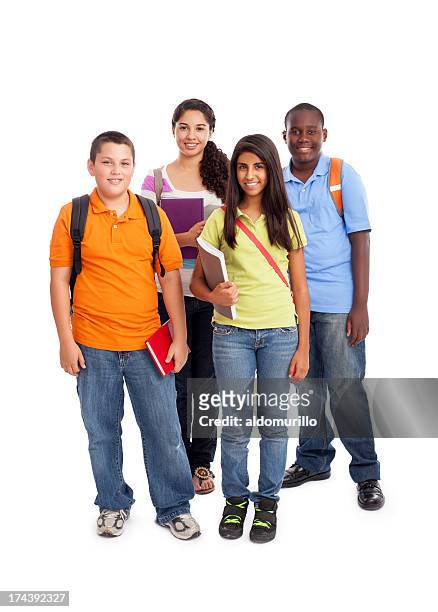 group of teenager students - cute 15 year old girls stock pictures, royalty-free photos & images
