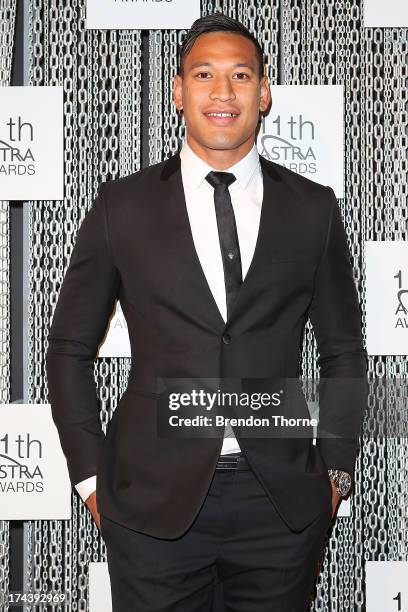 Israel Folau arrives at the 11th Annual ASTRA Awards at the Sydney Theatre on July 25, 2013 in Sydney, Australia.