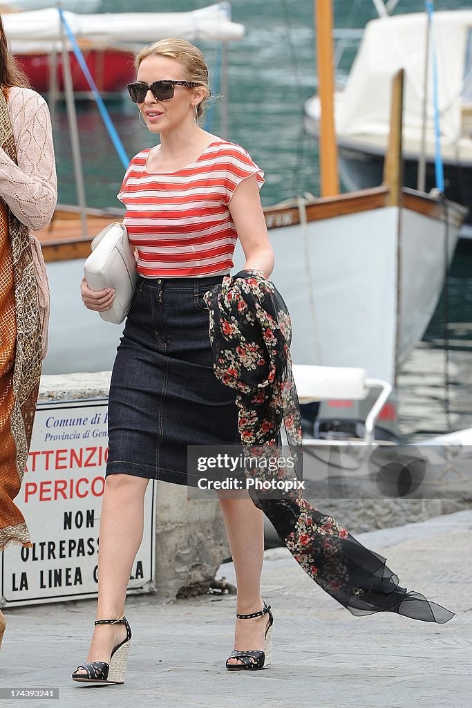 Kylie Minogue Sightings In Portofino