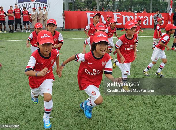 Atmosphere as Arsenal players attend an Emirates Soccer Clinic in Saitama during the club's pre-season Asian tour on July 25, 2013 in Saitama, Japan.