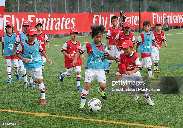 Atmosphere as Arsenal players attend an Emirates Soccer Clinic in Saitama during the club's pre-season Asian tour on July 25, 2013 in Saitama, Japan.