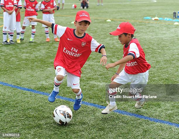 Atmosphere as Arsenal players attend an Emirates Soccer Clinic in Saitama during the club's pre-season Asian tour on July 25, 2013 in Saitama, Japan.