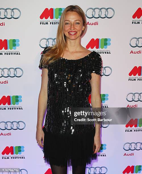 Zoe Tuckwell-Smith from Winners & Losers arrives at the Australian premiere of "I'm So Excited" on opening night of the Melbourn International Film...