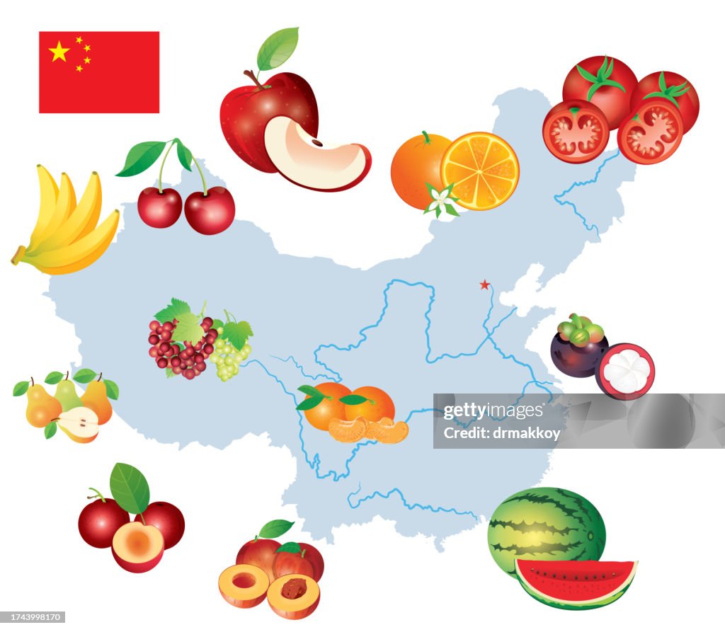 China Fruits Map