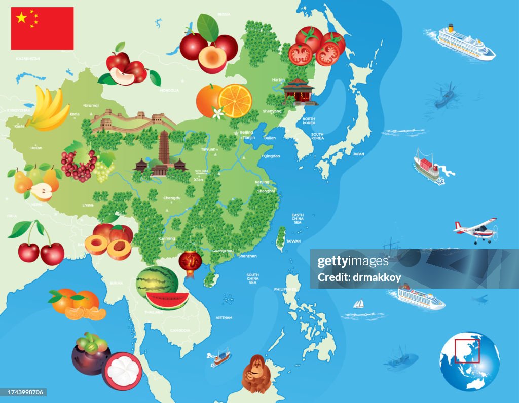 China Fruits Map