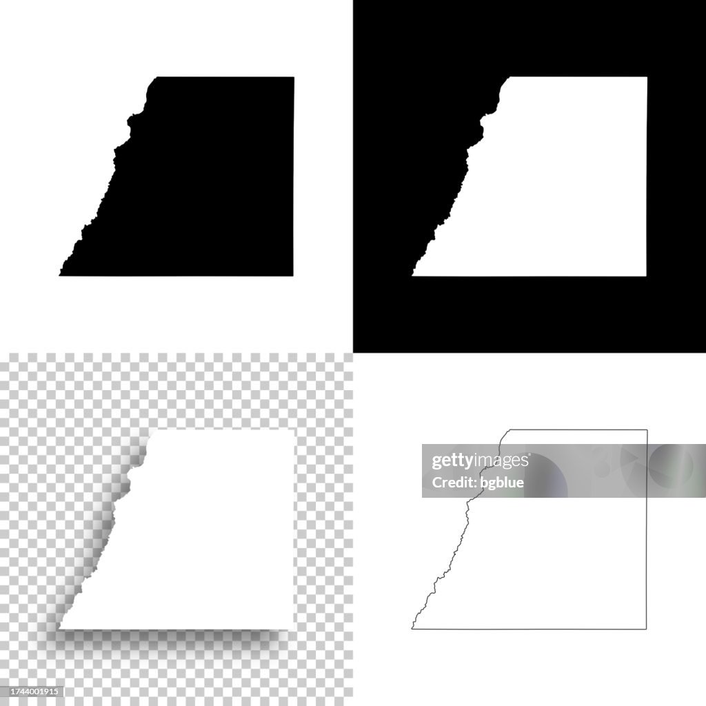Douglas County, Colorado. Maps for design. Blank, white and black backgrounds