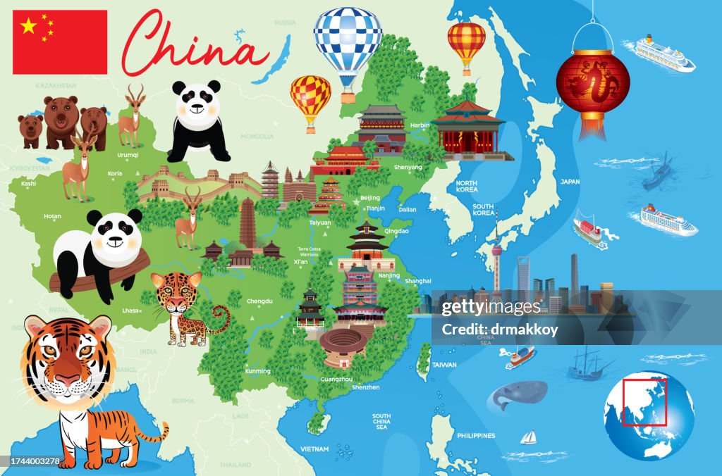 Cartoon Map of China