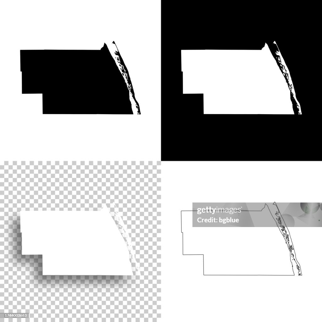 Indian River County, Florida. Maps for design. Blank, white and black backgrounds