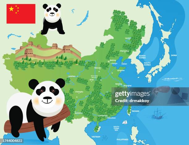 illustrazioni stock, clip art, cartoni animati e icone di tendenza di la cina e i suoi simpatici panda - shenzhen