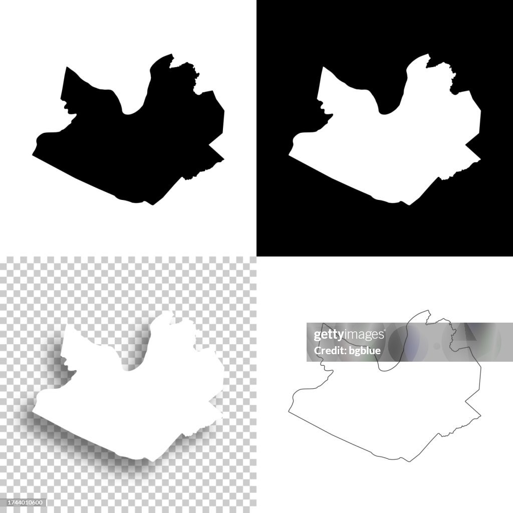Daviess County, Kentucky. Maps for design. Blank, white and black backgrounds