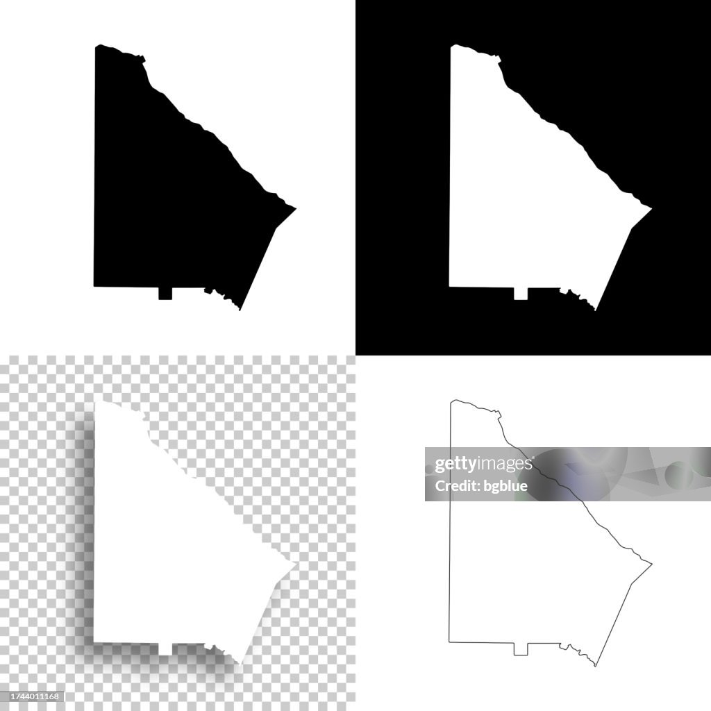 DeKalb County, Georgia. Maps for design. Blank, white and black backgrounds