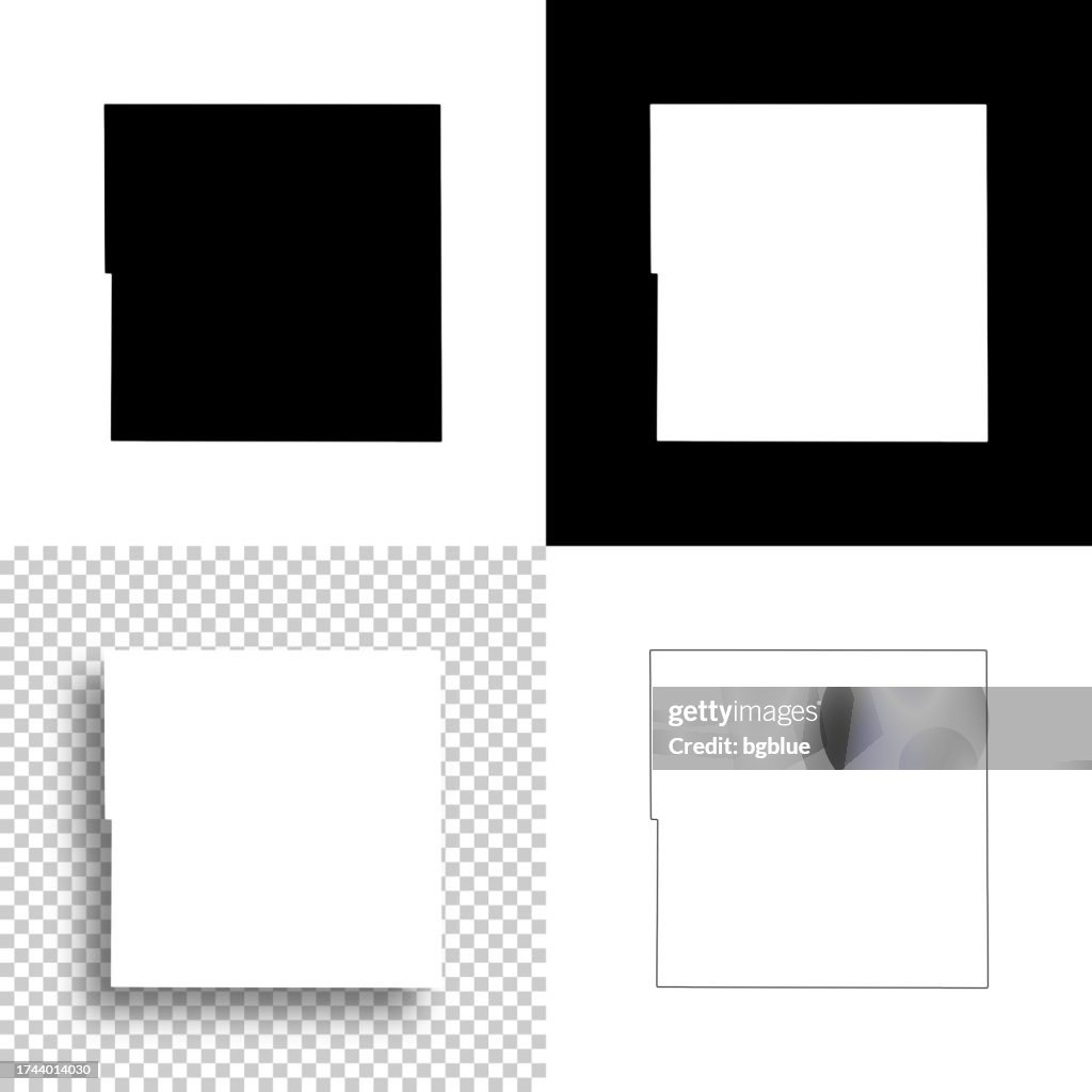 Gratiot County, Michigan. Maps for design. Blank, white and black backgrounds