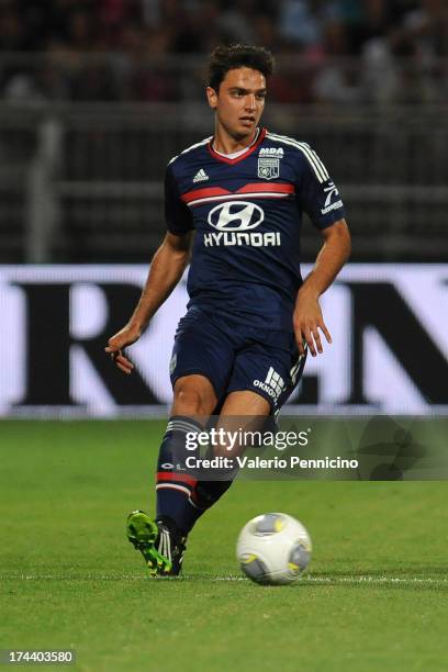 Clement Grenier of Olympique Lyonnais in action during the Pre Season match between Olympique Lyonnais and Real Madrid at Gerland Stadium on July 24,...