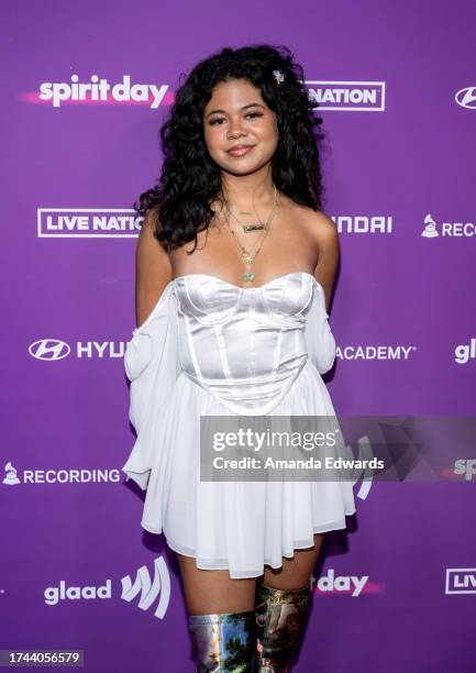 Singer Maile Masako Brady attends GLAAD's 5th Annual #SpiritDay Concert at The Belasco on October 18, 2023 in Los Angeles, California.