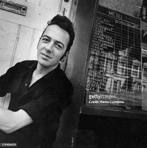 Singer and songwriter Joe Strummer , formerly of English punk group The Clash, London, August 1989.