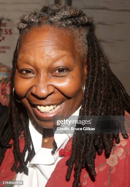 Whoopi Goldberg poses backstage at the new play "The Shark is Broken" on Broadway at The Golden Theater on October 18, 2023 in New York City. Richard...