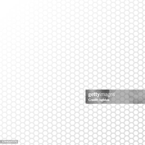 abstract white background - geometric texture - white hexagon pattern background stock illustrations