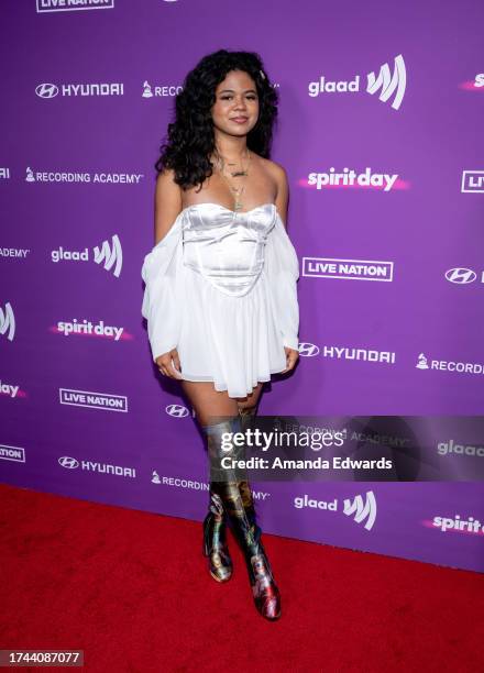 Singer Maile Masako Brady attends GLAAD's 5th Annual #SpiritDay Concert at The Belasco on October 18, 2023 in Los Angeles, California.