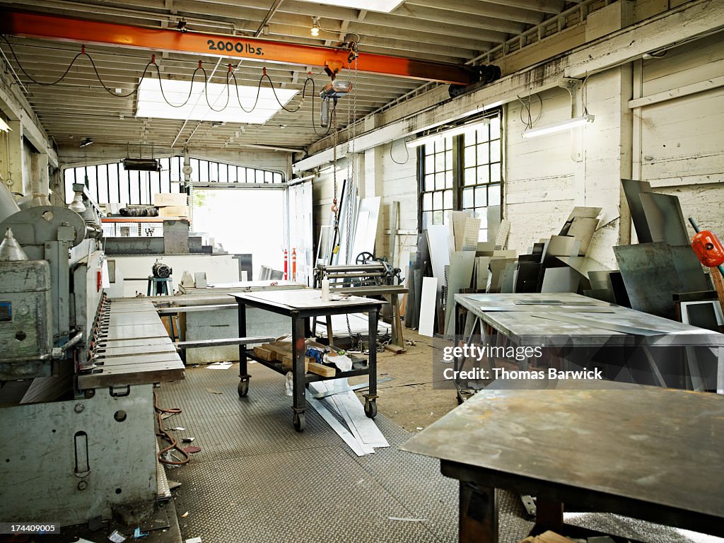 Empty small sheet metal shop