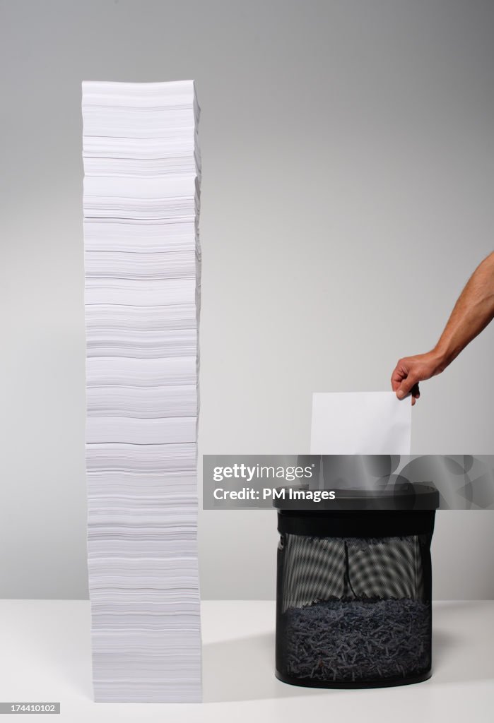 Shredding paper