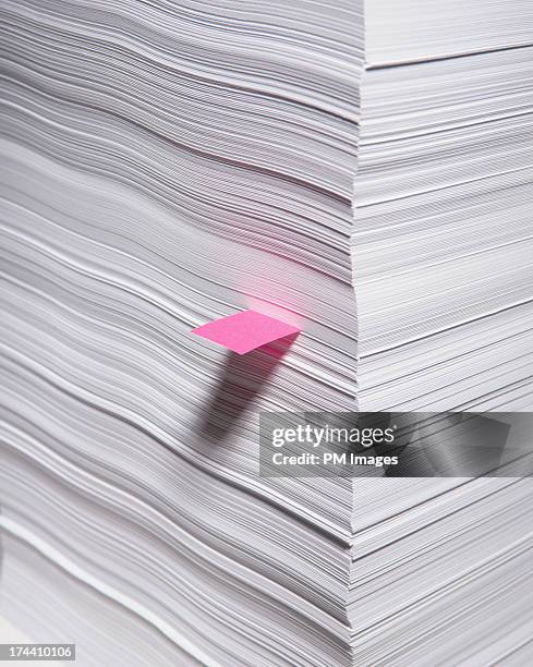marked sheet of paper - segnalibro foto e immagini stock