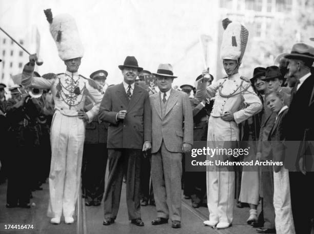 Louisiana Senator Huey Long has Mississippi Governor Bennett Conner 'arrested' and placed at the head of the parade for the LSU-Mississippi football...