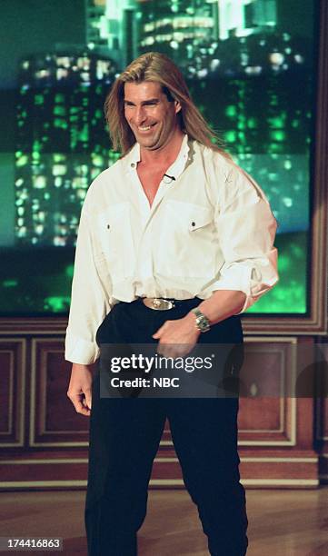 Episode 1539 -- Pictured: Fabio during an "I Can't Believe It's Not Butter" walk-on skit February 4, 1999 --