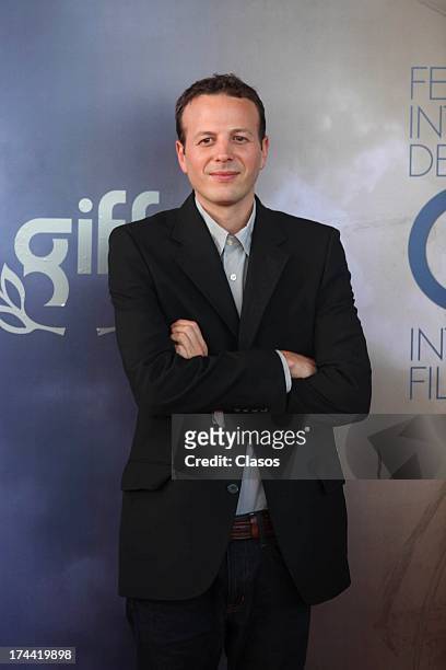 Amat Escalante poses during the red carpet and inauguration of GIFF 2013 in Guanajuato, Mexico on July 24, 2013.