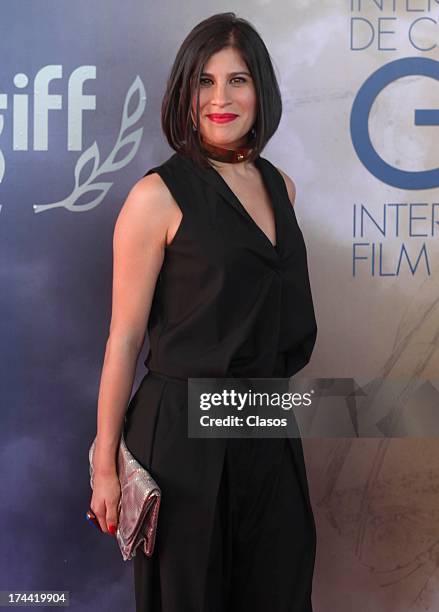 Ximena Ayala poses during the red carpet and inauguration of GIFF 2013 in Guanajuato, Mexico on July 24, 2013.