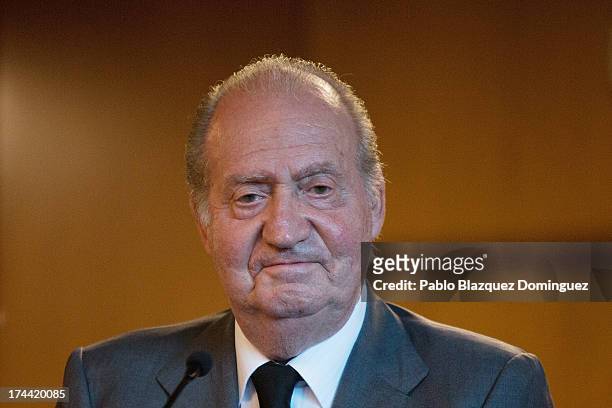 King Juan Carlos of Spain attends Clinico Hospital after a train crash killed at least 80 people on July 25, 2013 in Santiago de Compostela, Spain....