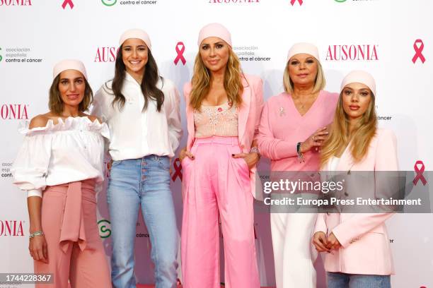 Eugenia Osborne, Patricia Cerezo, Marta Sanchez, Terelu Campos and Alejandra Rubio pose during the presentation of Ausonia's QuieroVerteEnvejecjecer...