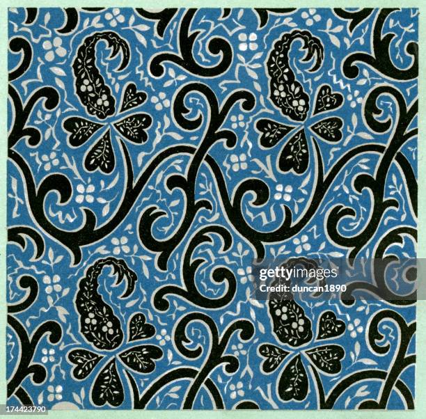 chinese pattern - leaf pattern background stock illustrations