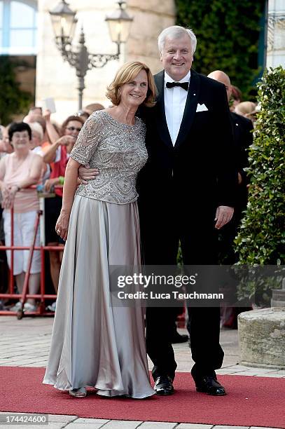 Horst Seehofer and wife Karin attend the Bayreuth Festival opening on July 25, 2013 in Bayreuth, Germany.