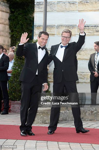 Michael Mronz and Guido Westerwelle attends the Bayreuth Festival opening on July 25, 2013 in Bayreuth, Germany.