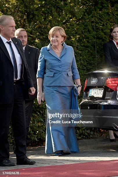 German Chancellor Angela Merkel attends the Bayreuth Festival opening on July 25, 2013 in Bayreuth, Germany.