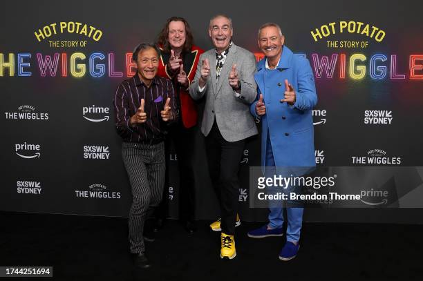 Jeff Fatt, Murray Cook, Greg Page and Anthony Field of the Wiggles attend the "Hot Potato: The Story Of The Wiggles" World Premiere at SXSW Sydney on...