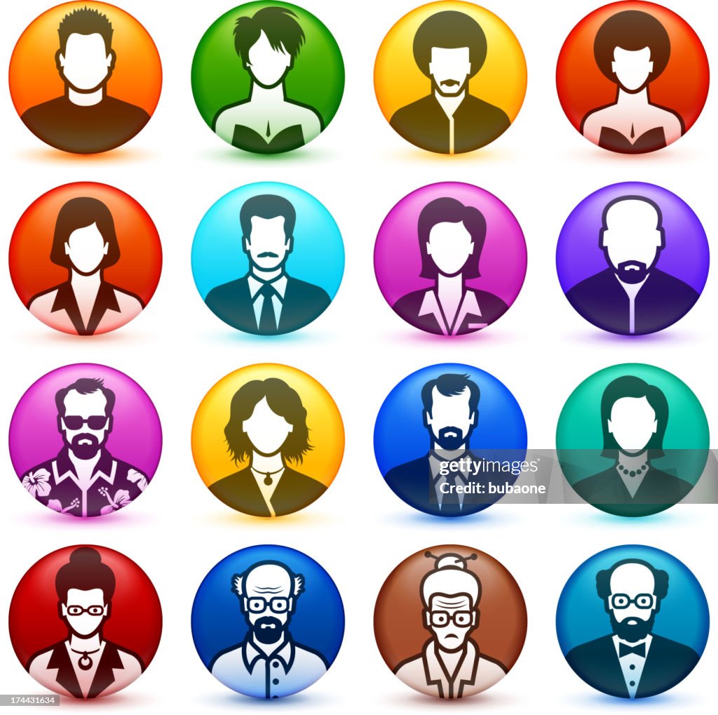 Portraits of Men and Women Color Set